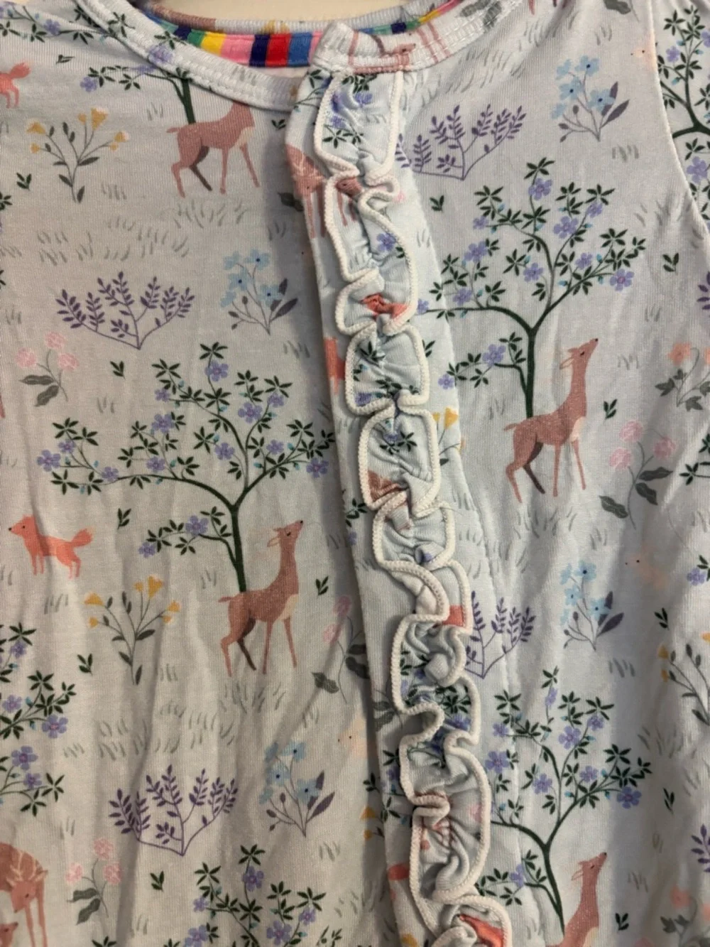 Magnetic Me Light Blue Deer Print Footed Pajamas - Picture 2 of 6